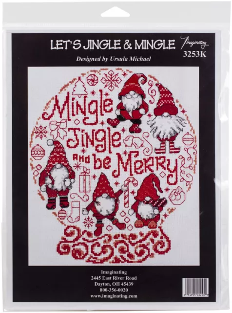 Imaginating Kit de Punto de Cruz 8"X9" -let's Mingle Y ; Jingle (14 Cuentas)