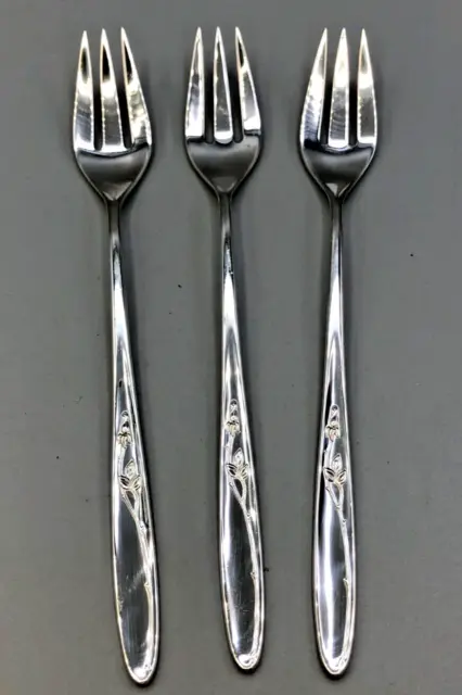 Rose Solitaire by Towle Sterling Silver set of 3 Cocktail Forks 5.75"