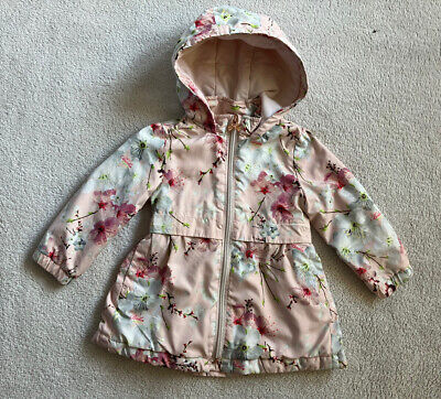 Ted Baker Baby Girl Pink Floral Jacket Coat Rain Lightweight 12-18 Month