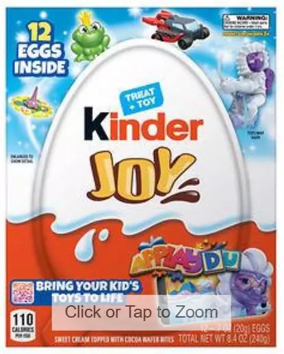 Kinder Joy Egg, .7 oz, 12-count Sweets Candy Sweet Cream Chocolate Dessert