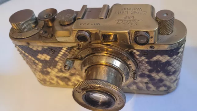 Ernst Leitz Wetzlar LeicaDRP II Russian Zorki base camera snakeskin/brass 1950/6