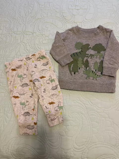 Carters Child Of Mine Infant Boy Sweat Shirt & Pants/ Dinosaurs/ Size 3-6 Months