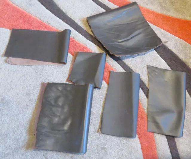 Konvolut Recyclingleder schwarz abgeschnitten 6 Stück Menge 5