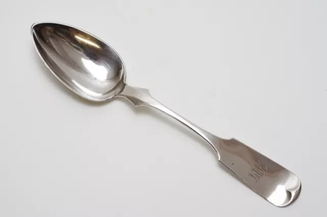 R&W Wilson Coin Silver Large Serving Spoon 1825-46 w/Monogram