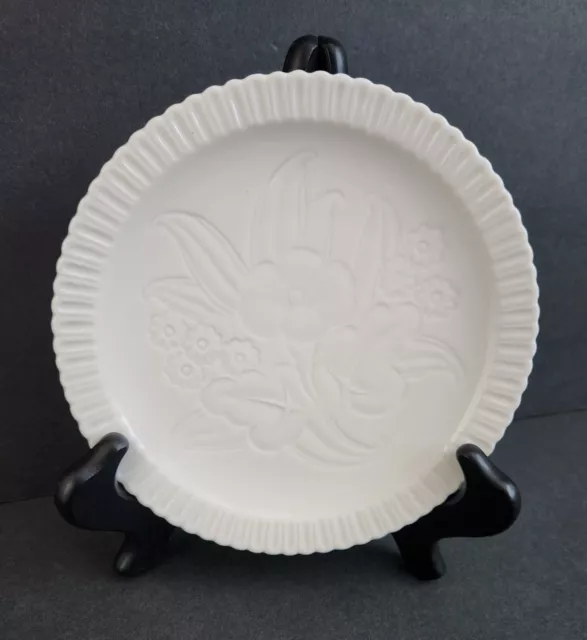 SHELLEDGE Syracuse China Bread Plate White Floral Fluted Mid-Century
