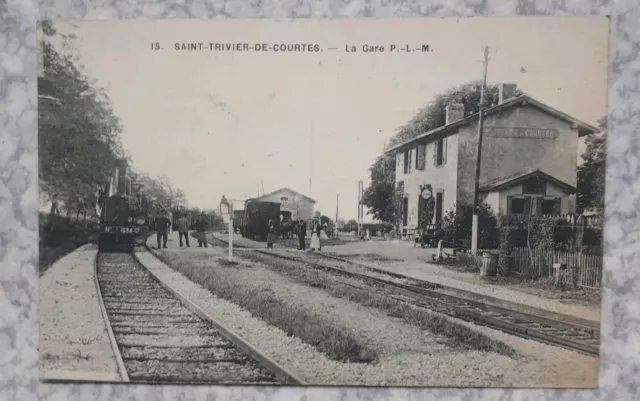 Cpa Gare De Saint Triviers De Courtes Ain 01Voyagee 1908. Très Bon État.