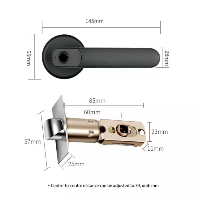 Single Latch Fingerprint Lock /Wooden Door Ball Lock Replaces Smart Lock 2