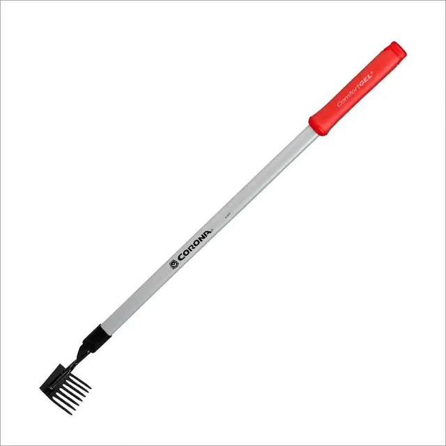 Garden Rake Extended 36 in. Handle 7-Tine Anti-Blister Durable Carbon Steel