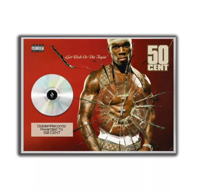 50 CENT Poster, Get Rich Or Die Tryin, GOLD/ PLATINIUM CD, gerahmtes Poster 2