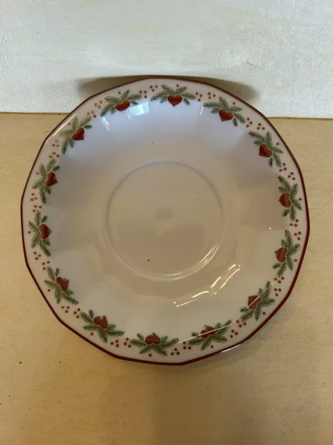 Porsgrund Hearts & Pines Flat Cup Saucer  Multisided/Octavia Made in Norway