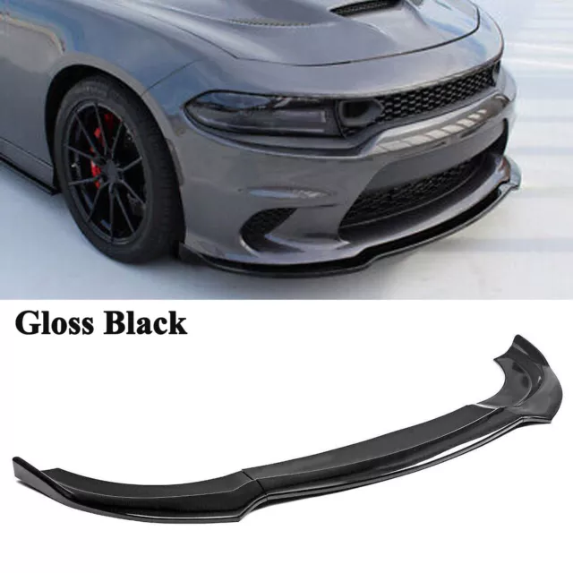 For Dodge Charger SRT Scat Pack 2015-2022 Glossy Black Front Bumper Lip Splitter