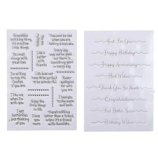 4 Sheets Silicone Card Making  Sentiment Stamp Scripture Pattern  Thanksgiving