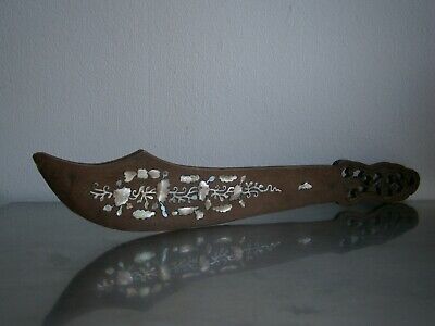 Sabre Wood Exotic Inlaid Mother-of-Pearl Indochina Vietnam Art Asia Antique No 1 2