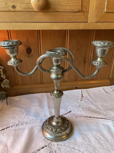 Lovely LANTHE SILVER Plated 3 Arm CANDELABRA Candle Stick Holder 2