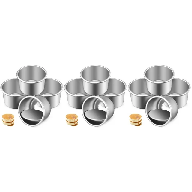 12 Pcs Bakeware Easy Quick Release Nonstick Cake Pan Molds with Removable Bottom
