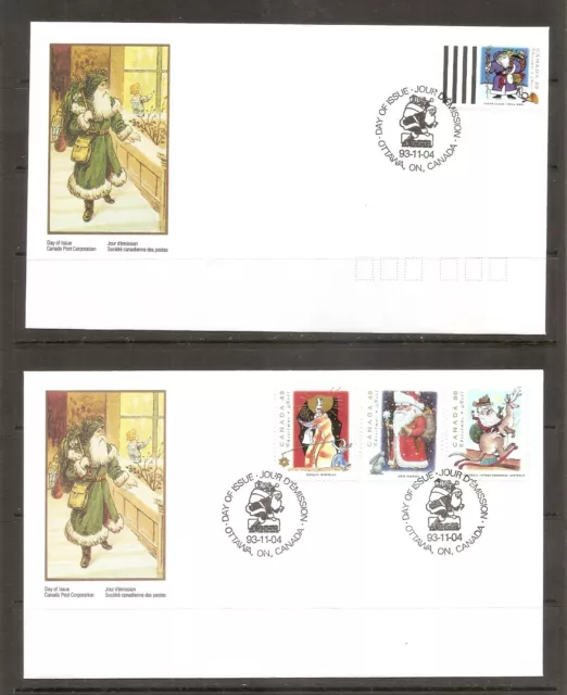 Canada SC # 1499-1501 Santa Claus, Christmas 1993 FDC. Canada Post