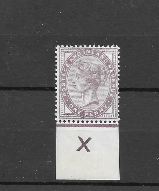 QV 1881 Penny Lilac Inverted X control SG 172 Mint