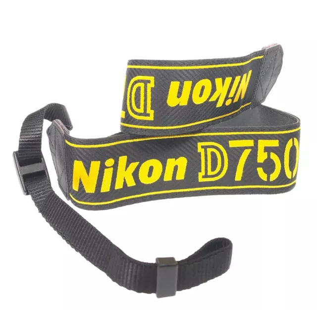 Genuine Nikon AN-DC14 1.5" Black/Yellow Neck/Shoulder Strap for Nikon D750