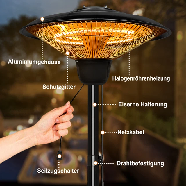 Deckenheizstrahler Infrarot Heizstrahler Heizgerät Heizpilz Wärmestrahler Wand 3
