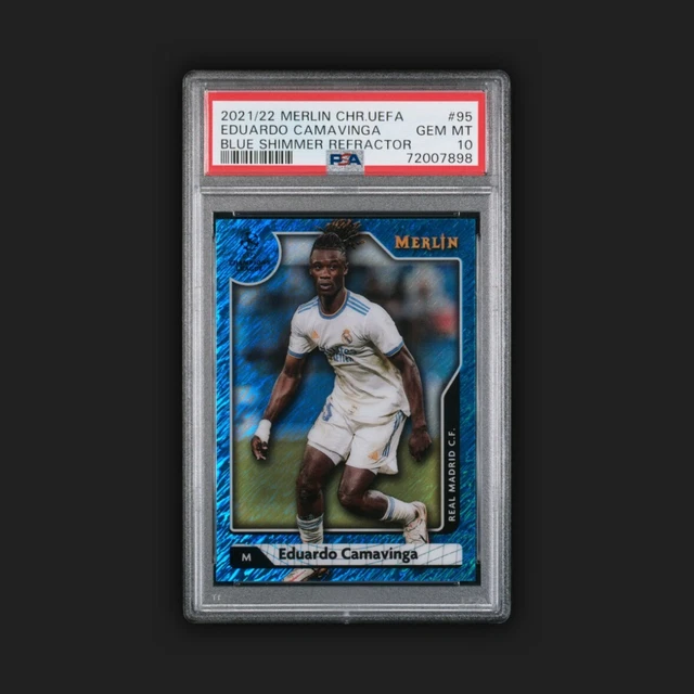 Carte Son Heung-Min 2021-22 Merlin Chrome – Réfracteur Bleu /75, PSA 9, Autographe 10