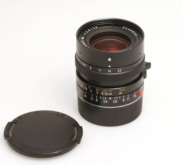 Leica Leitz Elmarit-M 1:2,8/28 mm #3438832 Construido 1987 para la Leica M -defectuoso-