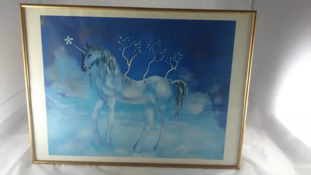 lithographie reproductionDali Licorne bleue
