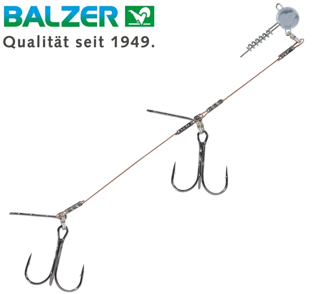 Balzer Shirasu Gummifisch System mit Screw Jighead - Schraubkopf, Gummifisch