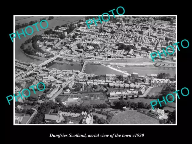 OLD 6 X 4 HISTORIC PHOTO OF DUMFRIES SCOTLAND AERIAL VIEW OF THE TOWN c1930 3