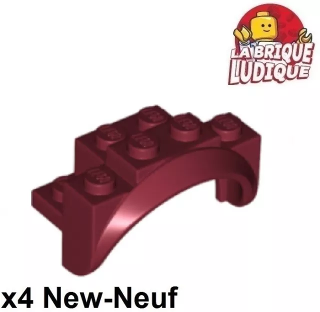 Lego 4x vehicle mudguard garde boue 4x2 1/2x2 1/3 Arch Round rouge foncé 35789