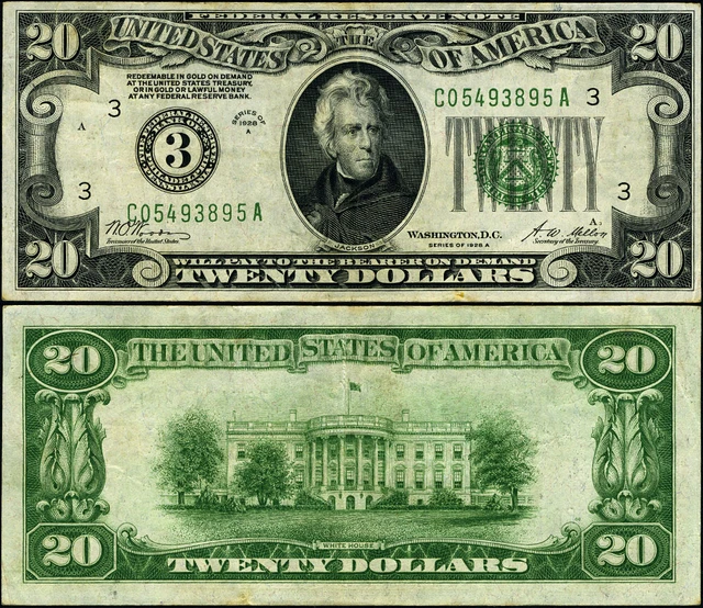 FR. 2051 C $20 1928-A Federal Reserve Note Philadelphia C-A Block VF+