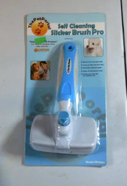 The Pet Portal Self Cleaning Slicker Brush Pro for Dogs and Cats