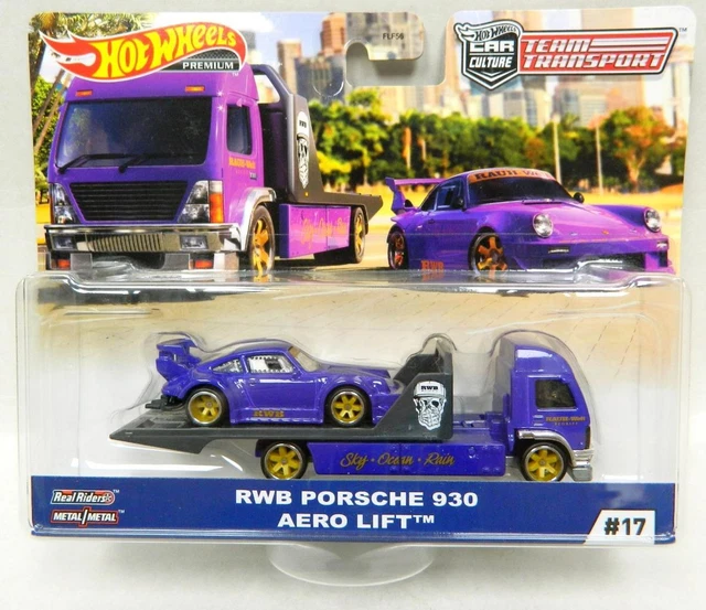 Hot Wheels Premium Team Transport Porsche 906 Carrera 6 & Bagage | Échelle 1:64, Pneus Real Riders, Neuf