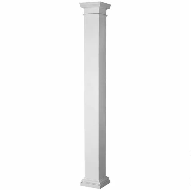 FIberglass Square Smooth Non Tapered Column with Tuscan Capital & Base