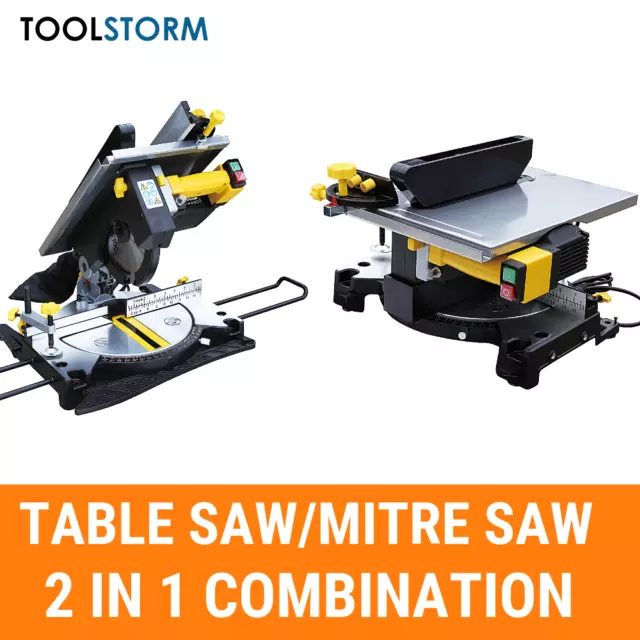 NEW PRO Mitre Saw Table Saw Combo Electric Bench Drop Saw Extension 210mm 2 in 1