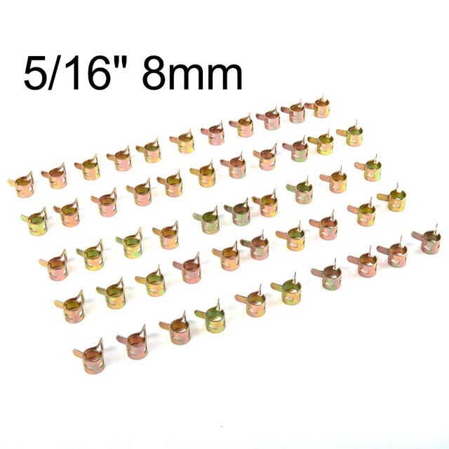 Clip a molla in acciaio di alta qualità per tubo sottovuoto in silicone 8 mm confezione anni 50