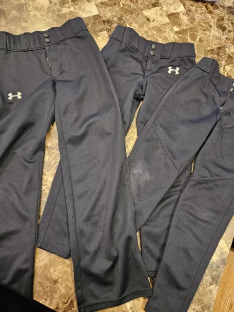 Under Armour Baseball Pants Youth Small Lot Of 3 2 Short 1 Long