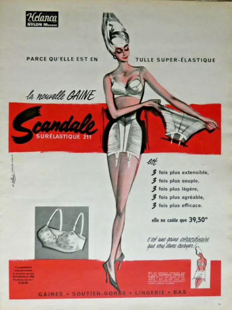 1960 Press Advertisement Scandal Surlastic Throat Support Sheath 211