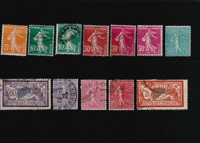 France 1920 - 26 New Colours Mounted Mint & Used Stamps Cat £100+   Ref 5231