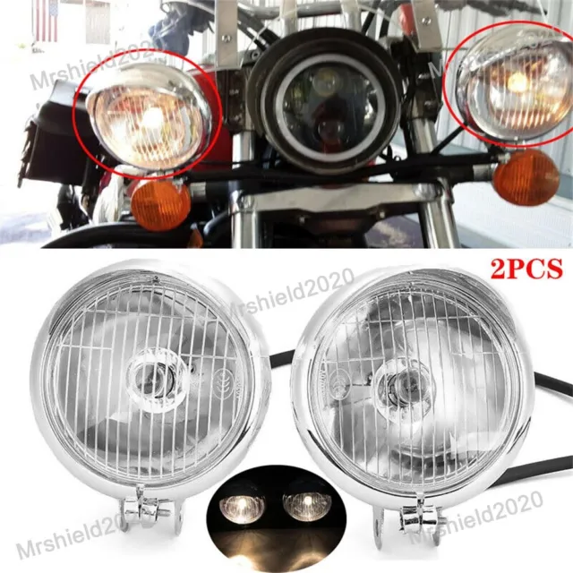 2x Motorcycle Spot Light Fog For Harley Dyna Street Fat Bob FXD Wide Super Glide