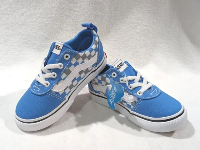 Vans Toddler Boy's Ward Multi Checker L-Blue Slip On Skate Shoes-Asst Sizes NWB