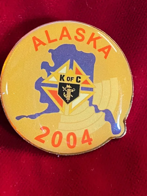 KofC Knights Columbus Catholic Fraternal Org 2004 Alaska Epoxy Tie Lapel Pin Vtg