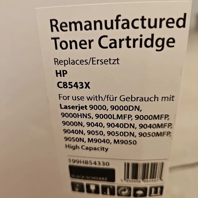 ERSETZT C8543X ERTRAGREICHE schwarze Tonerkassette HP Laserjet 9000 ...