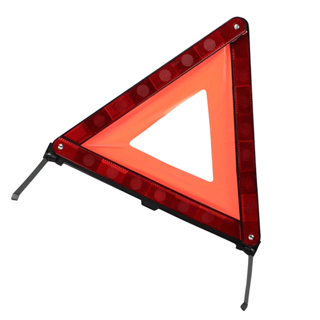 Segnale Emergenza Stradale Triangolo Di Segnalazione Pieghevole Per Auto - Riflettente, 43x43x43 Cm | Conforme ECE | Per Emergenze Stradali | Con Custodia Sicurezza Auto
