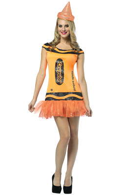 Da Donna Crayola Crayon Arancione Glitter Nubilato GRUPPO Costume