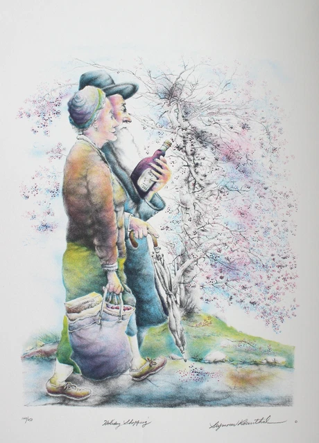 Seymour Rosenthal, Holiday Shopping I, Lithograph, signed and numbered in pencil