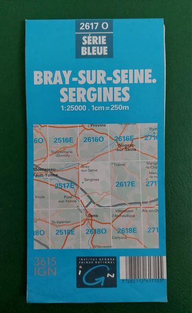 Carte randonnée série Bleue BRAY-SUR-SEINE SERGINES 1996 2617 0