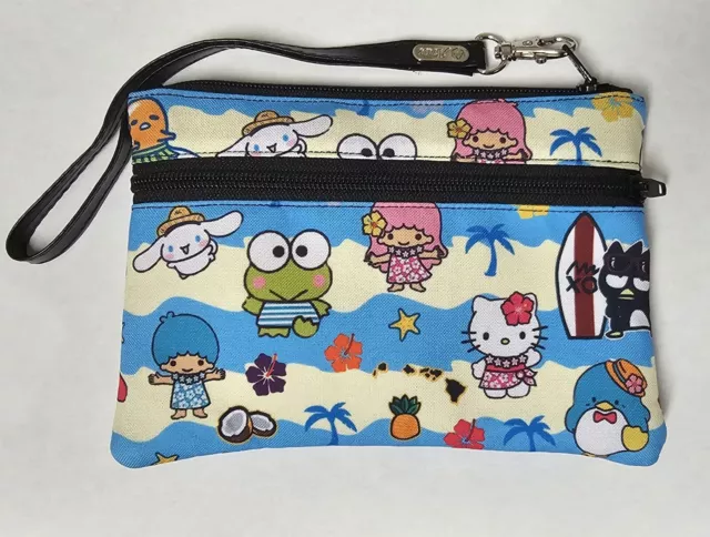 Hello Kitty And Friends  Aloha Hawaii Clutch Bag With Detachable Wrist Strap