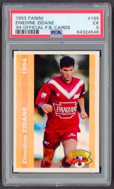 1993-94 Panini Official Football Cards #155 Zinedine Zidane PSA 5