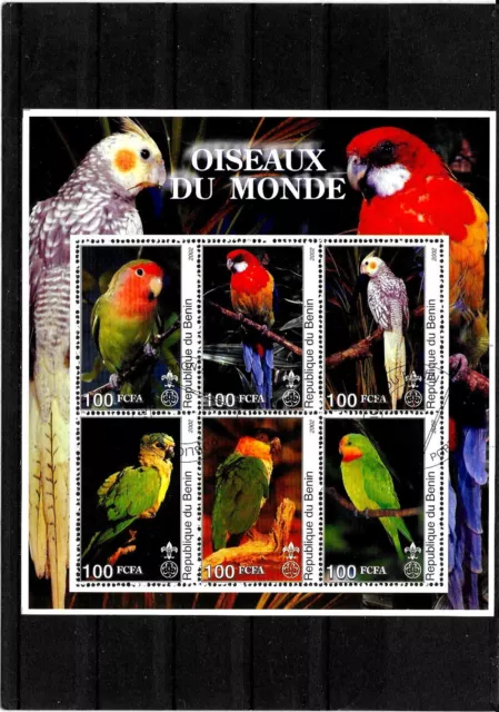 Briefmarken  -Benin-Vogel -Bogen-2002