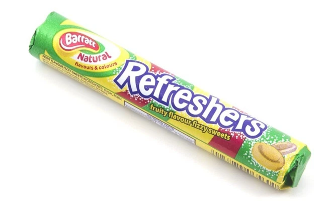 Barratt Refreshers Fizzy Sweets – 5x Retro Rolls (Pack Of 5) British Fruity Flavour